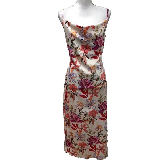 Tolani Dresses & Skirts - Tolani Satin Midi Sundress Womens Medium Tropical Floral Summer Going Out